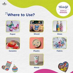 Fevicryl Acrylic Markers - Multi-Surface Dual Tip - 24 Shades